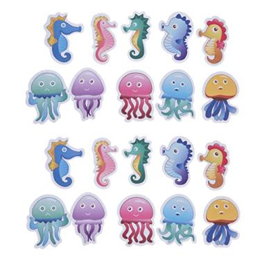 Imagem de 2 conjuntos de adesivos para banheira, autoadesivos coloridos de desenho animado para banheira, adesivos de segurança para banheira, antiderrapantes, foscos, anti-água, à prova de