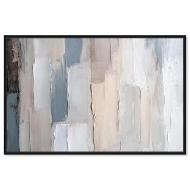 Imagem de Art Remedy Tela de bordas macias, arte geométrica moderna, moldura preta, 38 x 25 cm