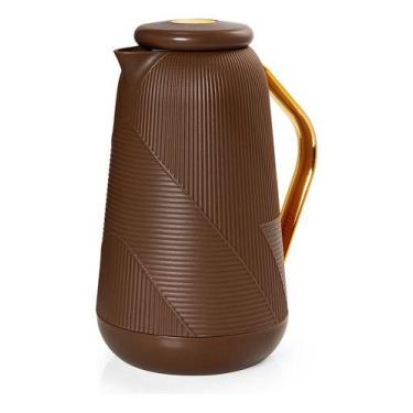 Imagem de Garrafa Térmica 1 Litro Bari Marrom Para Chá Café Termopro