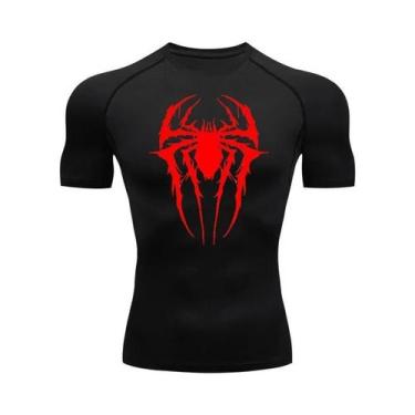 Imagem de Camiseta De Compressão Masculina Com Estampa De Aranha De Secagem Rápi