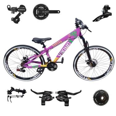 Imagem de Bicicleta 26 VikingX T25 24v Index Freeride Shimano Cubo k7 Pneu Slick Fino FX 1.50-Unissex