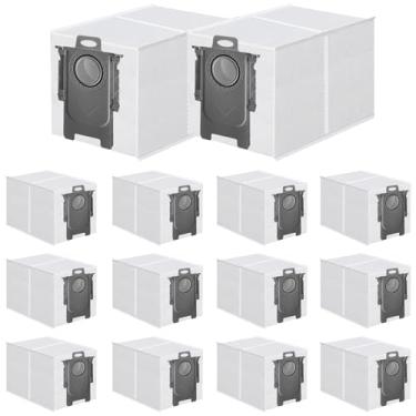 Imagem de 14 pacotes de sacos de pó para Roborock Saros 10/10R, Q Revo, Qrevo S/Slim, S8 MaxV Ultra, S8 Max Ultra, Qrevo MaxV/Pro/Curv/Curv S5X/Edge/Edge S5A Robot Aspirador, 2,7L de grande capacidade