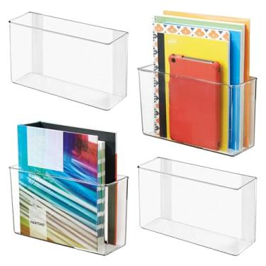 Imagem de Caixa organizadora adesiva iDesign – Pendurar sem danos para cozinha, banheiro ou escritório – Conjunto de 4 – Transparente