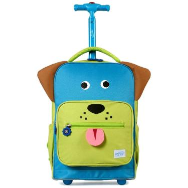 Imagem de Mochila Escolar Infantil com Rodinhas 40cm TWISE Cachorro para Crianças, Azul