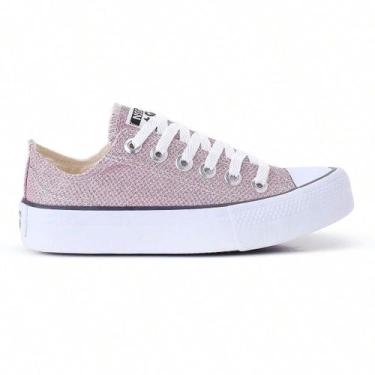 Imagem de Tênis Feminino Casual Glitter Confortável Estiloso Para o Dia a Dia - 