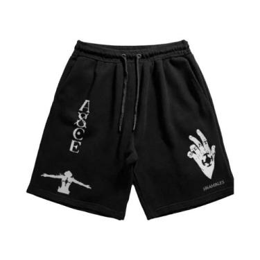 Imagem de Bermuda Masculina Solta E Respirável De Algodão Com Estampa De Luffy E