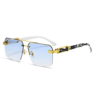 Imagem de HCPIHF Óculos vintage femininos e masculinos sem armação retangulares femininos (8)