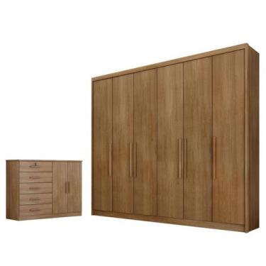 Imagem de Guarda Roupa Casal Bolonha e Cômoda Seul Cumaru 23 - Novo Horizonte
