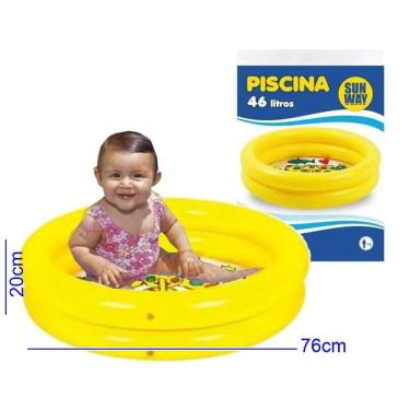 Imagem de Piscina Infantil Banheira Bebe 46 Litros Amarela Verão Féria