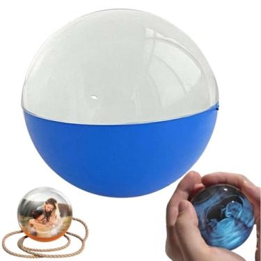 Imagem de HGTRH Bola de cristal 3D, porta-retrato digital WiFi 3D Crystal Photo Memory Orb Video Bauble Memory Orb Ball Memory Orb Video 3D Photo Crystal Blue Standard Version