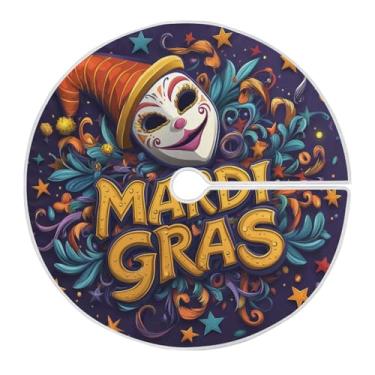 Imagem de ATTX Saia de árvore colorida para carnaval de 118 cm – Decoração festiva para festas de ano novo e carnaval #407