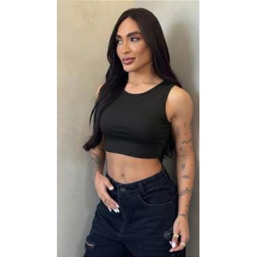 Imagem de Cropped Zara Feminino - Blusa Estilosa e Confortável, P, Preto
