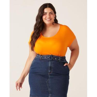 Imagem de Blusa Básica Feminina Plus Size Decote Redondo Em Viscose Stretch - Ma