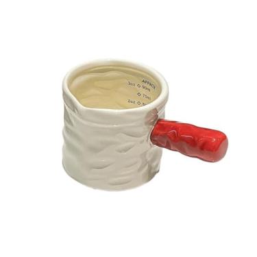 Imagem de Pote de leite de café leve de luxo com escala doméstica multicolorida de cerâmica pequena jarra de leite (vermelha)