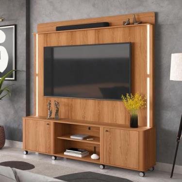 Imagem de Home Rack Florença Com Led e Rodizios Lukaliam Móveis  Rack para TV Sa