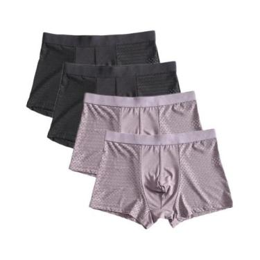 Imagem de Cuecas Boxer Masculinas plus Size 8XL Em Fibra De Bambu Respirável, Pa