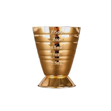 Imagem de Bar Cocktail Jigger Três Escalas Café Jigger Magic Jigger Aço Inoxidável Medida Prática Jigger Bar Ferramenta (Ouro)