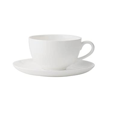 Imagem de Xícara de café branca simples moderna requintada xícara de café de osso China conjunto de xícaras de chá da tarde