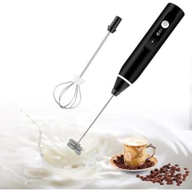 Imagem de Mini Mixer Portátil Misturador Multiuso Portatil Elétrico Compacto Leve e Ergonômico Super Facil de Limpar USB Recarregável 2 em 1 Prepara Bebidas Drinks Bate Ovos Shakes Versatil e Portatil.