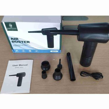 Imagem de Bomba de ar 3 em 1 com luz 3 marchas ajustável 50.000 RPM soprador de ar sem fio reable com motor escovado 6 bocais para limpeza de teclado de PC sacos de enchimento de anel de natação