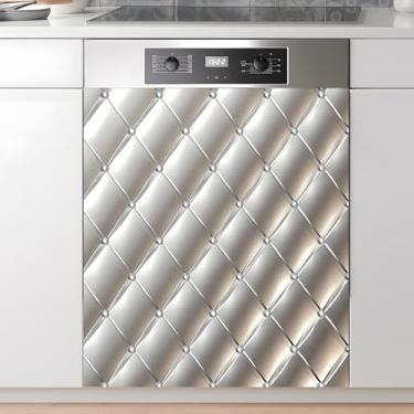 Imagem de AOHMPT Adesivo magnético de painel de capa de ímã de lava-louças adesivo magnético decorativo para decoração de cozinha, capa de porta de geladeira, adesivos de decoração de eletrodomésticos 58 x 66