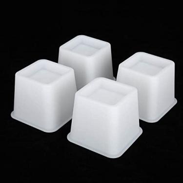 Imagem de Luqeeg 4 Pçs Branco Cama Cadeira Riser sofá Levantador Aumentar Conjunto de Ferramentas para Móveis Levantando Cadeira Aplicável e Cama Feita de Material Durável