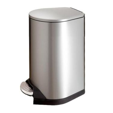 Imagem de KEG801302 Caixote do lixo de aço inoxidável resistente a impressões digitais, lixeira de cozinha mãos livres com tampa macia, pedal de pé e balde interno para lixeira de cozinha de escritório