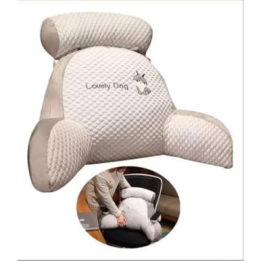 Imagem de Almofada Traseira para Cadeira 60cm - Apoio Lumbar de Descanso, Confortável e Durável, Versátil para Casa, Office e Móveis (cinza)