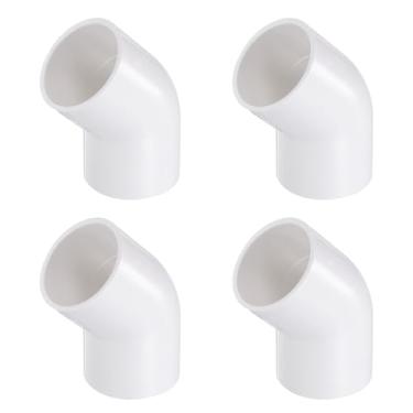Imagem de HARFINGTON 4 peças de encaixes de tubulação de cotovelo de 45 graus 1 4/7 polegadas 2 vias PVC grau móveis canto conector ângulo cotovelo tomada lateral para esgoto encanamento tubo de drenagem