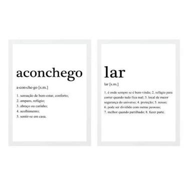 Imagem de Kit 2 Quadros Significado Lar Aconchego 33X24Cm