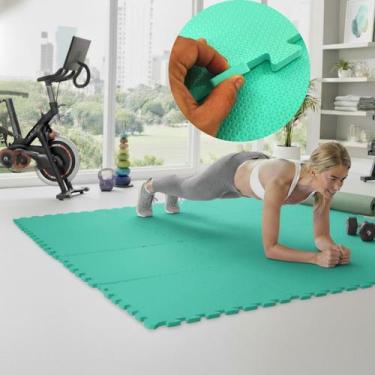 Imagem de Kit 12 Tapetes EVA 50x50cm 10mm com Bordas Tatame Piso Emborrachado An