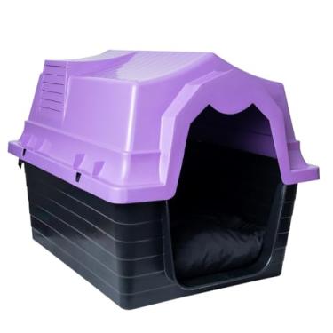 Imagem de Casinha para Cachorro N5 Grande em Plástico com Proteção UV – Casa Pet Impermeável, Resistente e Confortável para Cães de Porte Médio(Lilás)