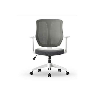 Imagem de Cadeira de escritório de malha com encosto médio, cadeira ergonômica giratória de malha preta, braços dobráveis com suporte lombar cadeira de tarefa de altura ajustável (cor: B) (A)