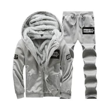 Imagem de Conjunto De Esportes De Inverno Masculino, Suéter Casual Com Capuz E C