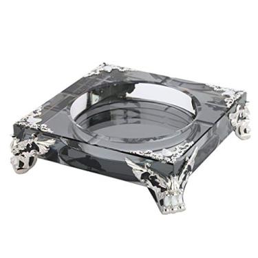 Imagem de Cinzeiro Europeu Luxo Decoração de Casa Cinzeiro de Resina Criativo KTV Cinzeiro de Vidro Cristal Enfeites de Sala de Estar para Exterior Interior (Cor: Âmbar Tamanho: 205,6 cm) (Preto 20 * 5,6 cm)