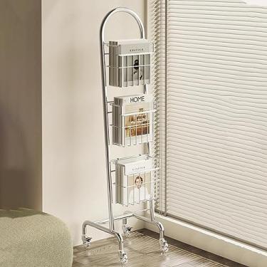 Imagem de LaYiQimn Suporte de revistas no suporte, suporte de revistas, carrinho, visor de catálogo de jornais, organizador de exposições