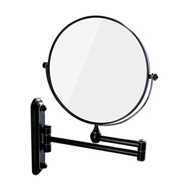 Imagem de Espelho redondo 20 cm 3X ampliado HD espelho de parede dois espelhos de parede espelho de barbear ajustável e expansível espelho de maquiagem