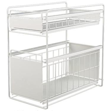 Imagem de Prateleiras flutuantes, organizador para banheiro/cozinha, prateleira sob a cesta de armazenamento sob a pia rack para cozinha banheiro (cor: preto, tamanho: 40 x 27,5 x 39,5 cm) (cor: preto) (cor: N
