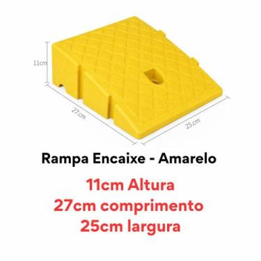 Imagem de Rampa degrau 11x 27x 25cm com encaixe modular calçadas garagens meio f