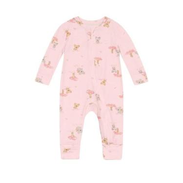 Imagem de Macacão bebê unissex de coala Brandili Baby, M, Rosa