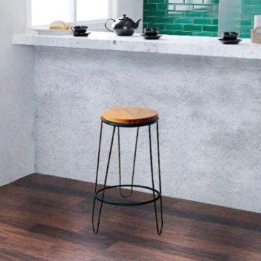 Imagem de Banqueta Banco Guatemala Estilo Industrial Preto Preto