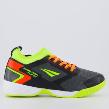 Imagem de Chuteira Penalty Evolution Player Futsal Juvenil Preta e Amarela, 36