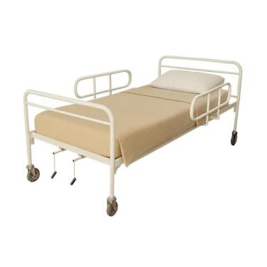 Imagem de Cama Hospitalar Manual 5 Posições Slim Suporta até 150KG com Colchão D
