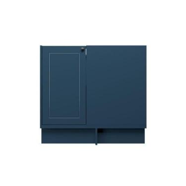 Imagem de Balcão de Canto Cozinha MDF Herval Viana, 1 Porta, Azul Orion, 92 cm