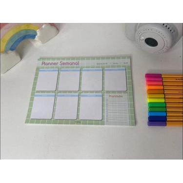 Imagem de Planner Semanal Verde - Organizador de Tarefas A5 - mana papelaria