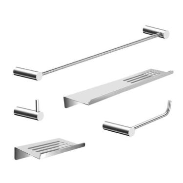 Imagem de Kit Acessórios De Banheiro 5 Peças Metal 2101OR Orion - Grego Metal, A