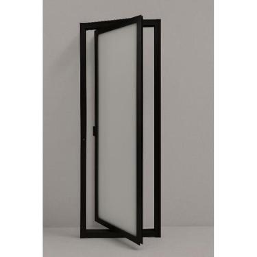 Imagem de Janela Capelinha 80x30 Alumínio Preto Vidro Liso - Esquadric