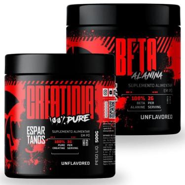 Imagem de Creatina 100% Pura 500g + Beta Alanina 100% Pura 500g - Espartanos Suplementos-Unissex