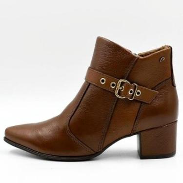 Imagem de Bota Pegada Cano Curto Salto Bloco Médio Feminina-Feminino