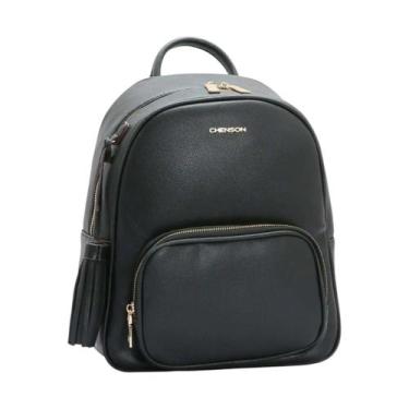 Imagem de Bolsa Mochila De Costas Feminina Casual Chenson, Preto